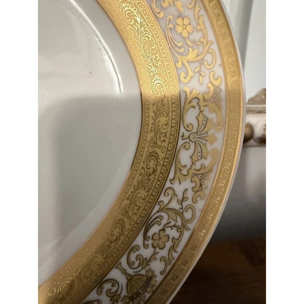 Vintage GNA Fine Porcelain GNA9 Gold Encrusted Oval Serving Platter 16
